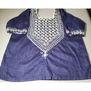 Vintage Verkmish Fashion Ghana African Embroidered Top Women's Size M-L